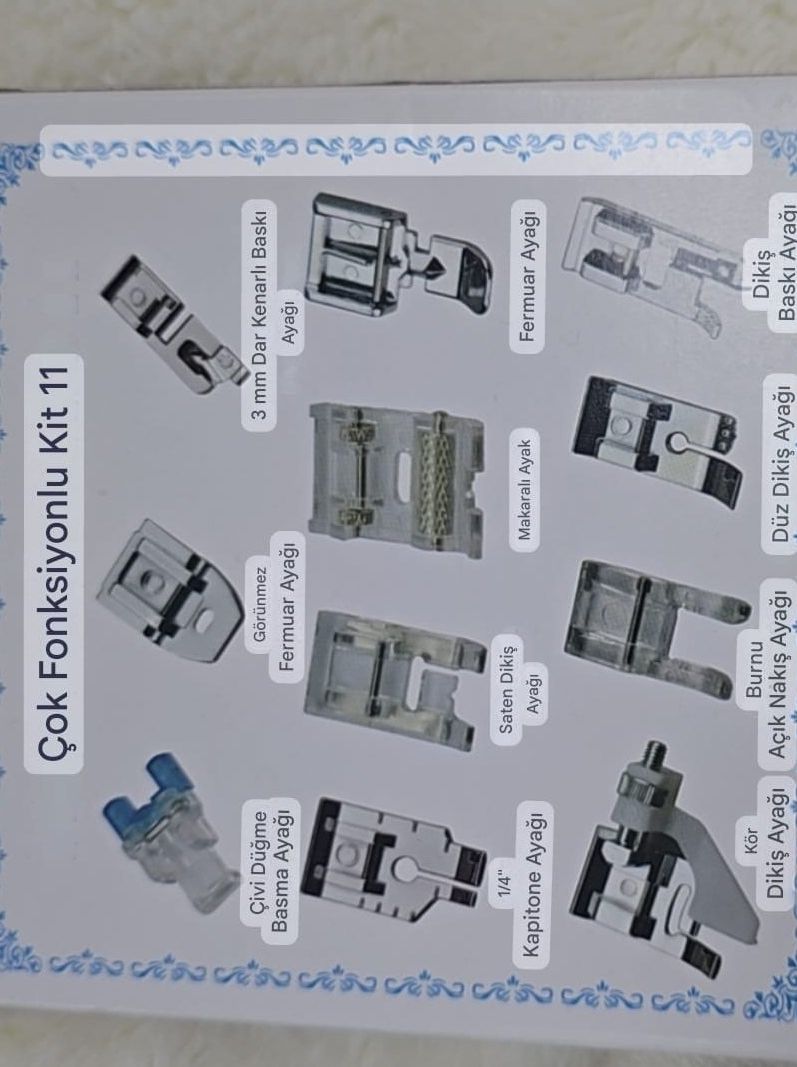 Çok Fonksiyonlu Ev Tipi Dikiş Makine Ayakları 11 Kit - Görsel 2