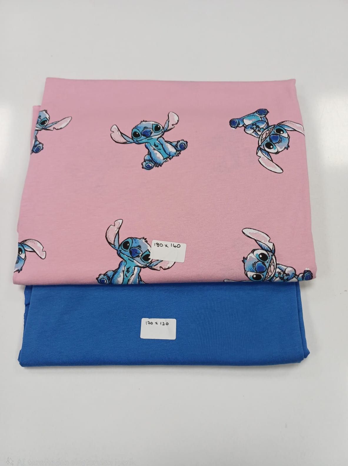 Stitch Pembe Mavi Hafif Esnek Kombin Pamuk Süprem Penye (H1)